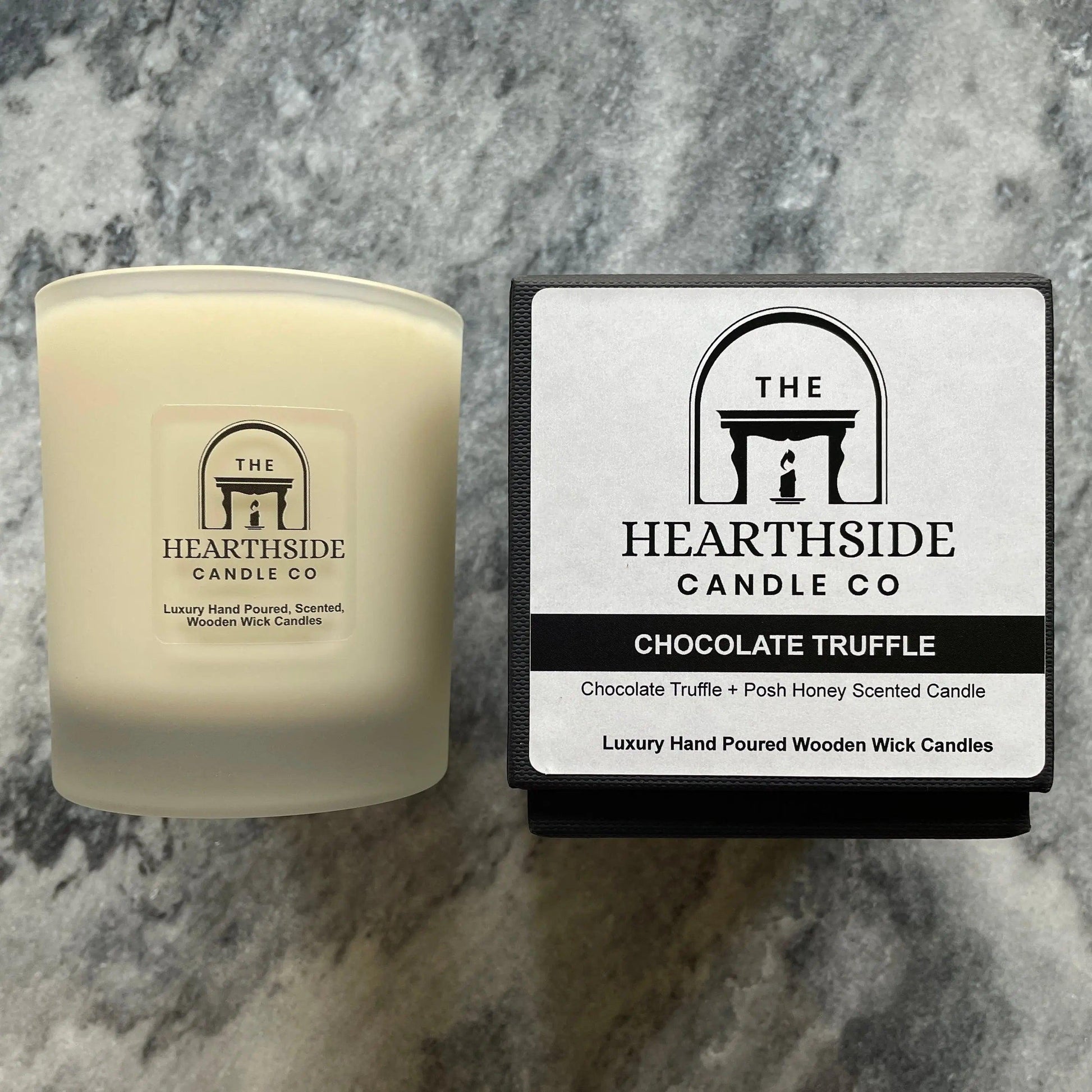 Chocolate Truffle Candle-Luxury 30cl Scented Wooden Wick Soy Wax Candle-The Hearthside Candle Co