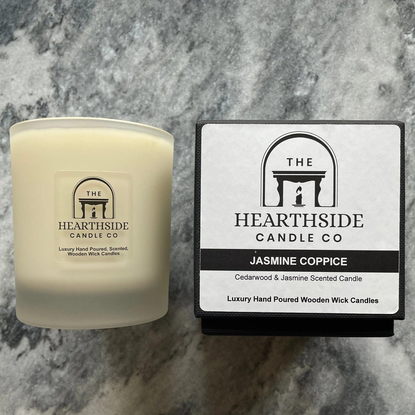 Jasmine Coppice Candle-Luxury 30cl Scented Wooden Wick Soy Wax Candle-The Hearthside Candle Co