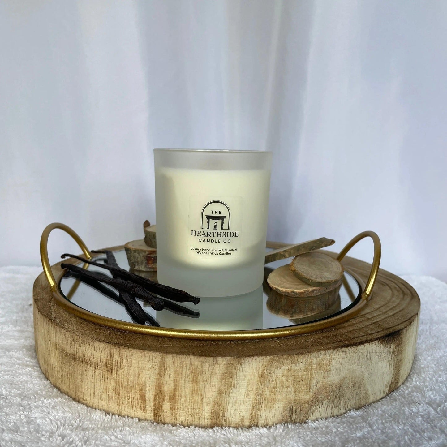 Vanilla Caramel Candle-Luxury 30cl Scented Wooden Wick Soy Wax Candle-The Hearthside Candle Co